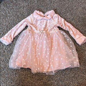 Pink Kids Velvet Tulle Dress